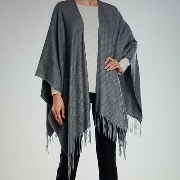 Portolano Grey Wool Blend Ruana 